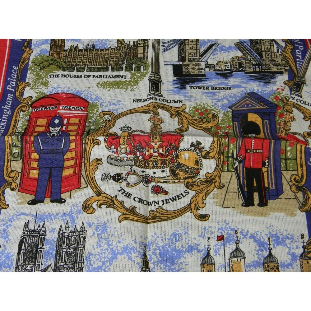 London England Tea Towels Set of 2 18x28 Cotton British Landmarks Souvenir